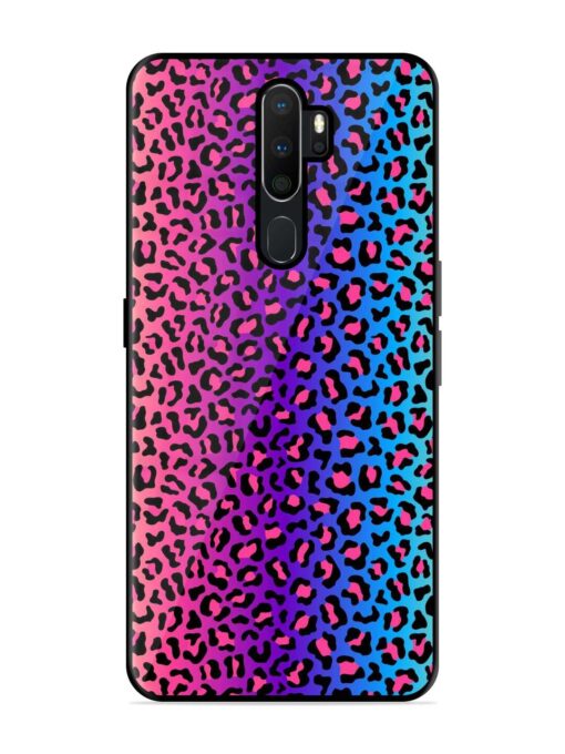 Colorful Leopard Seamless Glossy Metal Phone Cover for Oppo A9 (2020) Zapvi