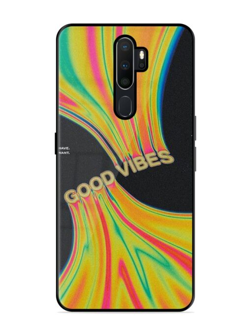 Good Vibes Glossy Metal Phone Cover for Oppo A9 (2020) Zapvi