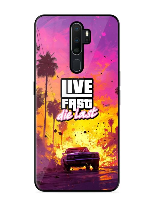 Live Fast Glossy Metal Phone Cover for Oppo A9 (2020) Zapvi