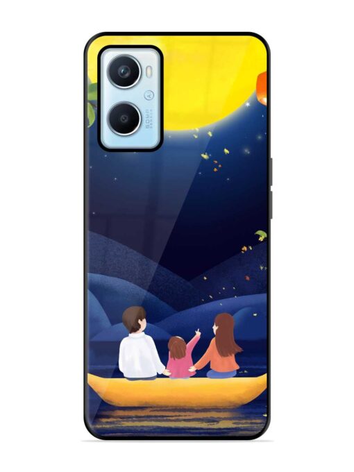 Happy Family And Beautiful View Glossy Metal Phone Cover for Oppo A96