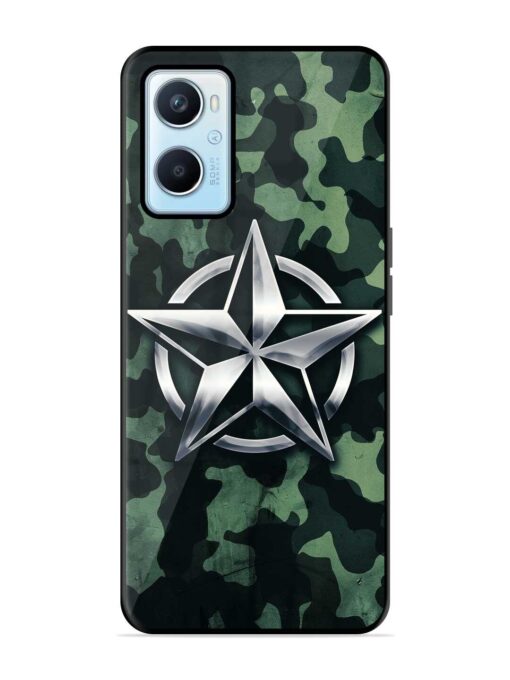 Indian Army Star Design Glossy Metal Phone Cover for Oppo A96