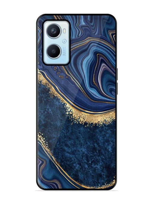 Abstract Background Blue Glossy Metal TPU Phone Cover for Oppo A96 Zapvi