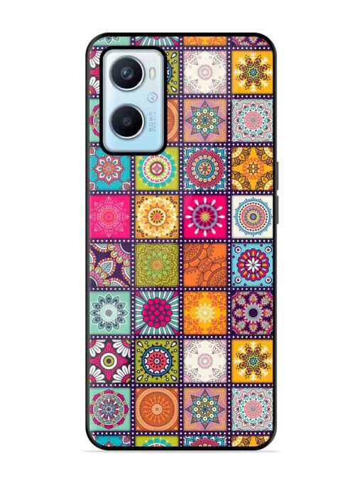 Seamless Pattern Vintage Glossy Metal Phone Cover for Oppo A96 Zapvi