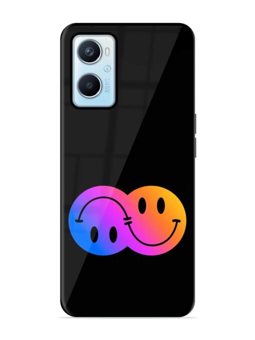 Gradient Smile Art Glossy Metal TPU Phone Cover for Oppo A96