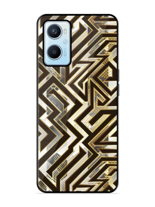 Technology Geometric Seamless Glossy Metal Phone Cover for Oppo A96 Zapvi