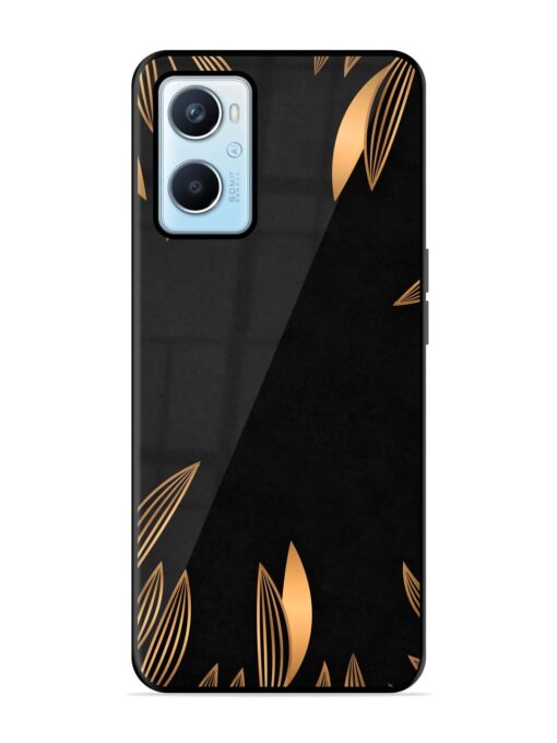 Golden Leaf Pattern Glossy Metal Phone Cover for Oppo A96