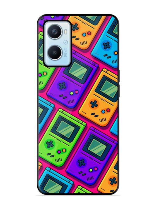 Game Seamless Pattern Glossy Metal Phone Cover for Oppo A96