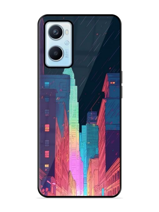 Minimal City Art Glossy Metal Phone Cover for Oppo A96