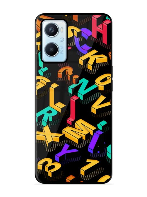 Seamless Pattern With Letters Glossy Metal Phone Cover for Oppo A96