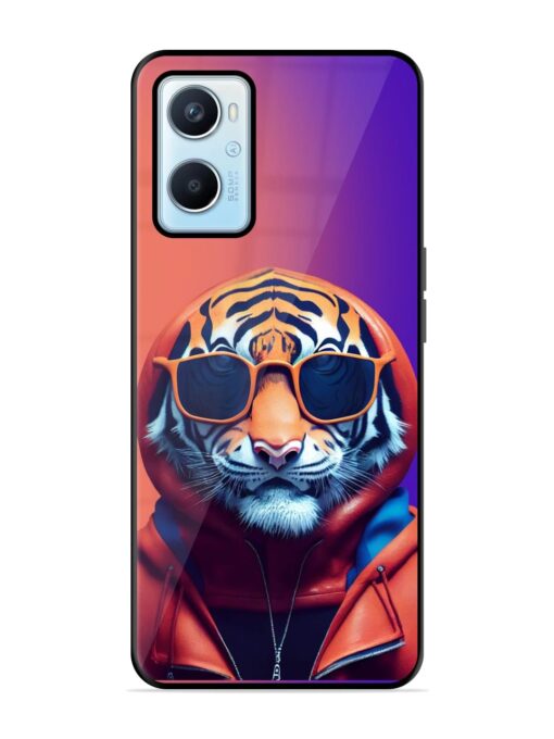 Tiger Animation Glossy Metal Phone Cover for Oppo A96