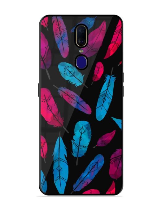 Feather Art Glossy Metal Phone Cover for Oppo F11 Zapvi