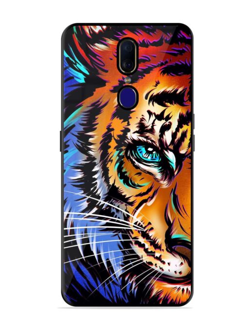 Colorful Lion Art Glossy Metal Phone Cover for Oppo F11 Zapvi