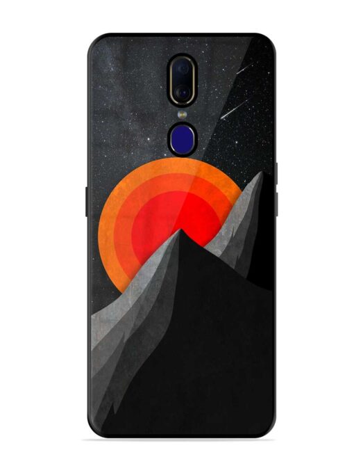 Black Mountain Glossy Metal Phone Cover for Oppo F11 Zapvi