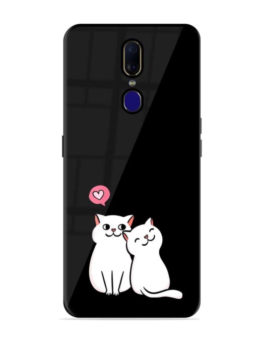 Cat Love Glossy Metal Phone Cover for Oppo F11 Zapvi