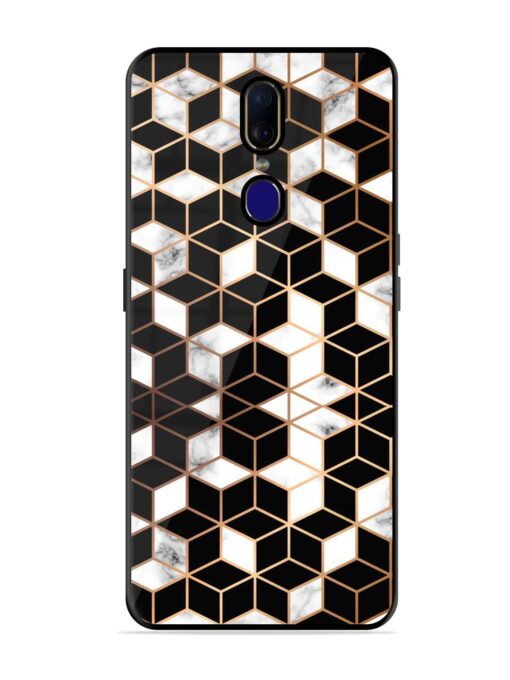 Vector Marble Texture Glossy Metal Phone Cover for Oppo F11 Zapvi