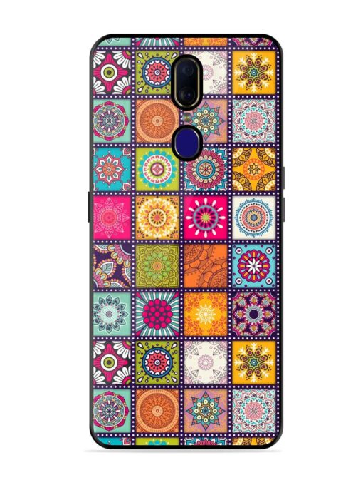 Seamless Pattern Vintage Glossy Metal Phone Cover for Oppo F11