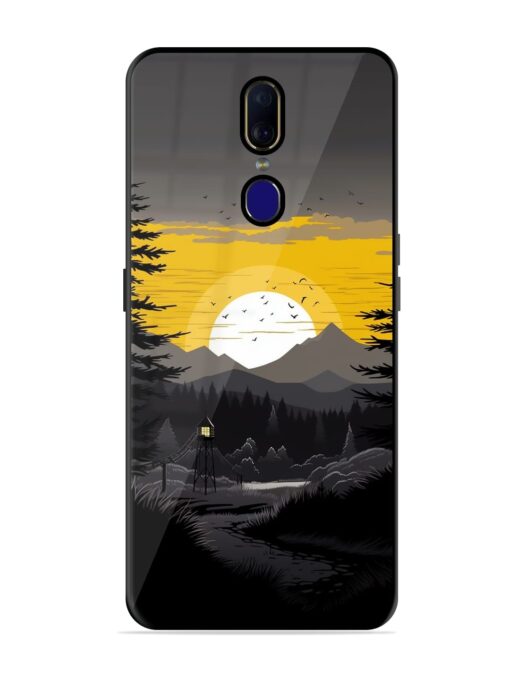 Sunset Vector Glossy Metal Phone Cover for Oppo F11 Zapvi