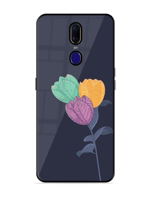 Flower Vector Glossy Metal Phone Cover for Oppo F11 Zapvi