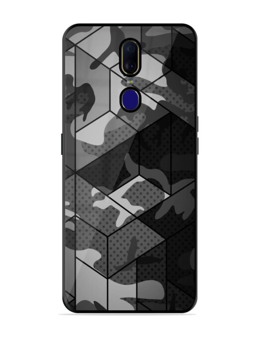 Hexagonal Pattern Glossy Metal Phone Cover for Oppo F11 Zapvi