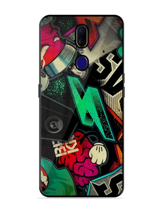 Graffiti Art Glossy Metal Phone Cover for Oppo F11