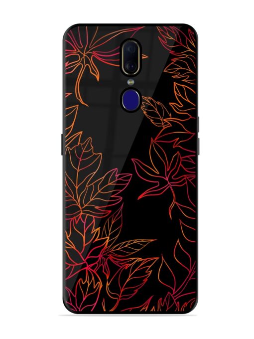 Red Floral Pattern Glossy Metal Phone Cover for Oppo F11