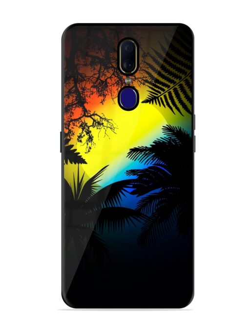 Colorful Sunset With Palm Trees Glossy Metal Phone Cover for Oppo F11 Zapvi