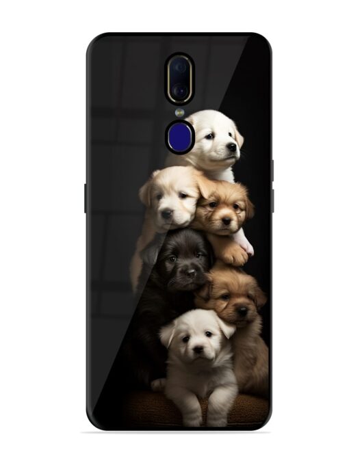 Cute Baby Dogs Glossy Metal Phone Cover for Oppo F11 Zapvi