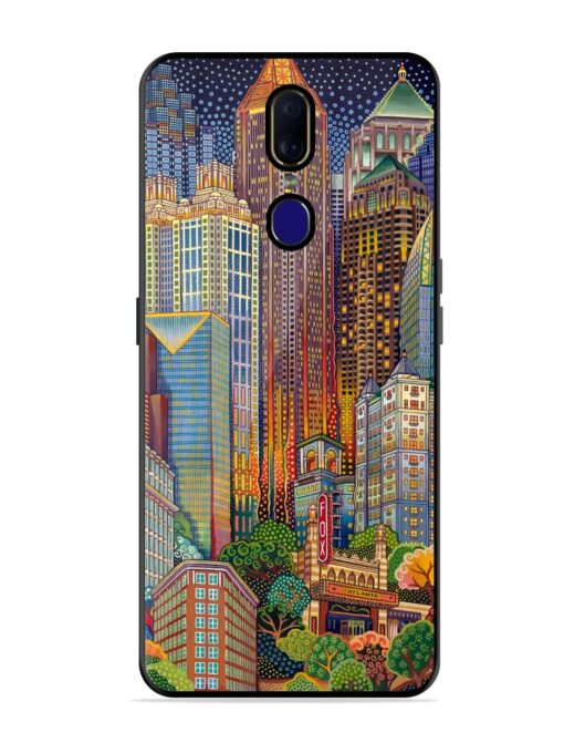 Cityscapes Art Glossy Metal Phone Cover for Oppo F11 Zapvi