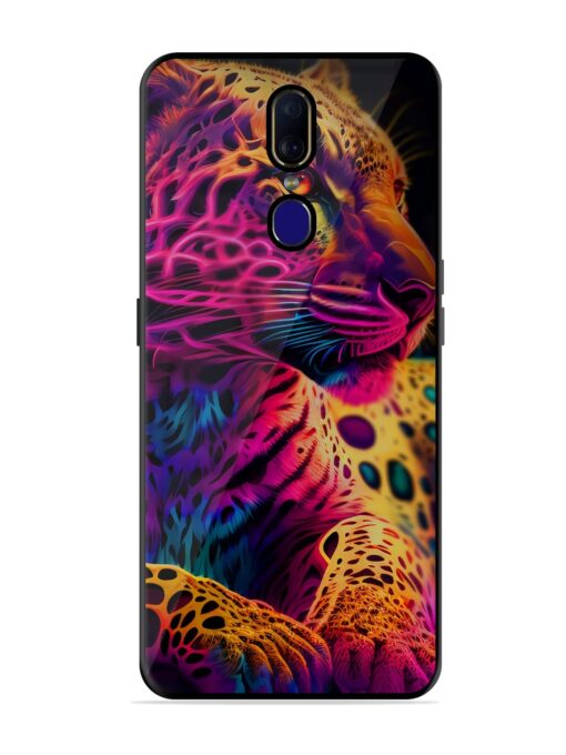 Leopard Art Glossy Metal Phone Cover for Oppo F11 Zapvi