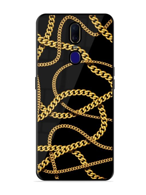 Decorative Golde Chain Glossy Metal Phone Cover for Oppo F11 Zapvi