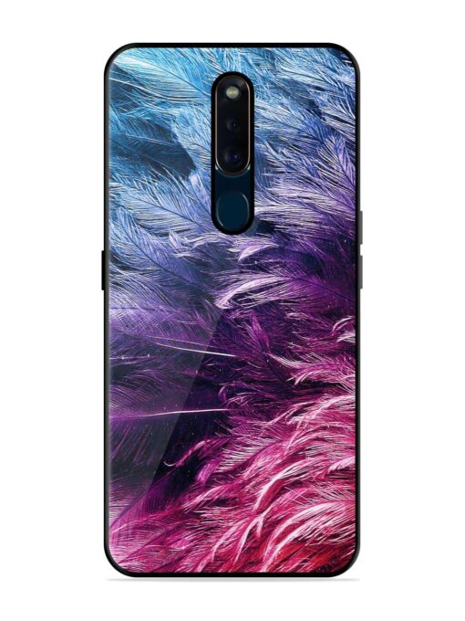 Light Grey Feather Background Glossy Metal Phone Cover for Oppo F11 Pro Zapvi