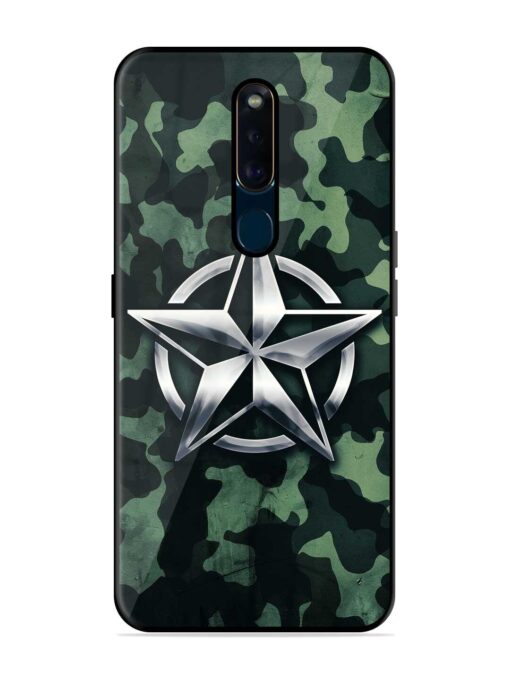 Indian Army Star Design Glossy Metal Phone Cover for Oppo F11 Pro