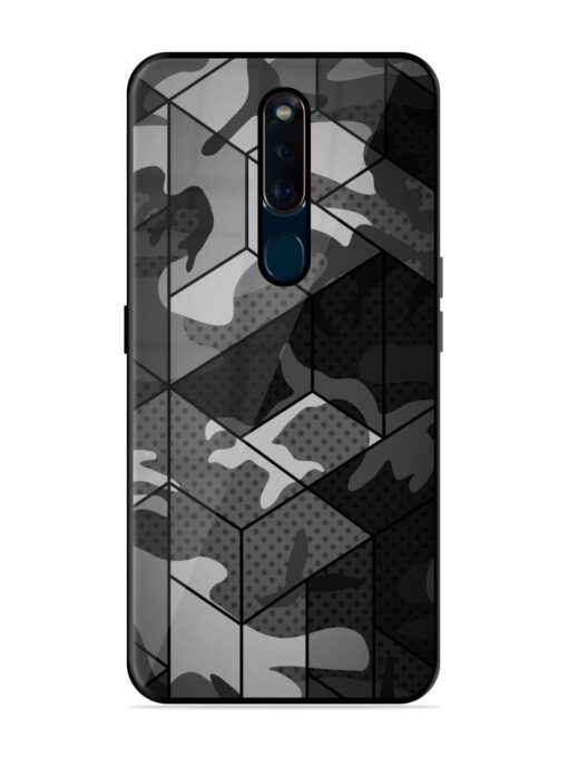 Hexagonal Pattern Glossy Metal Phone Cover for Oppo F11 Pro