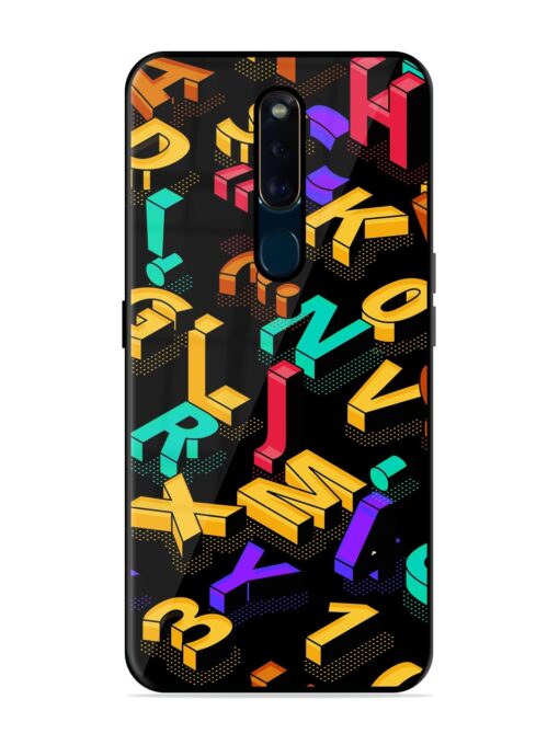 Seamless Pattern With Letters Glossy Metal Phone Cover for Oppo F11 Pro Zapvi