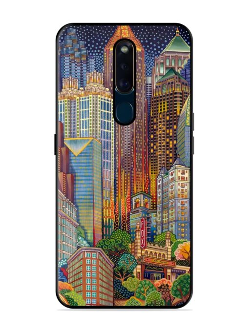 Cityscapes Art Glossy Metal Phone Cover for Oppo F11 Pro Zapvi