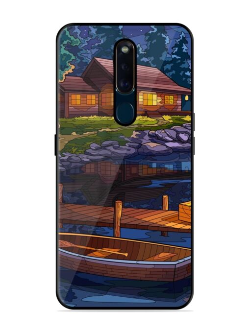 Village Night Scene Glossy Metal Phone Cover for Oppo F11 Pro Zapvi