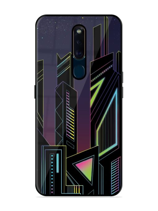 Neon Dreamscape Glossy Metal Phone Cover for Oppo F11 Pro Zapvi