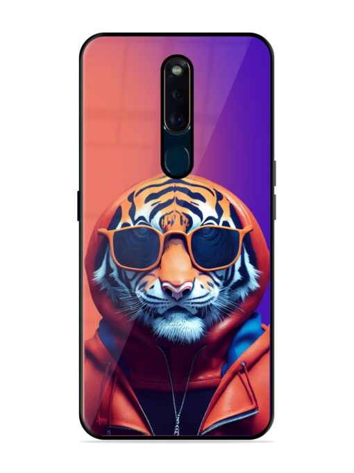 Tiger Animation Glossy Metal Phone Cover for Oppo F11 Pro Zapvi