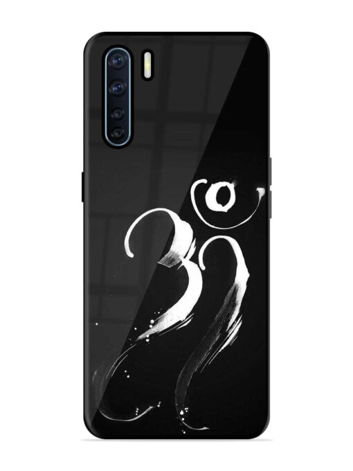 Om Logo Glossy Metal Phone Cover for Oppo F15 Zapvi