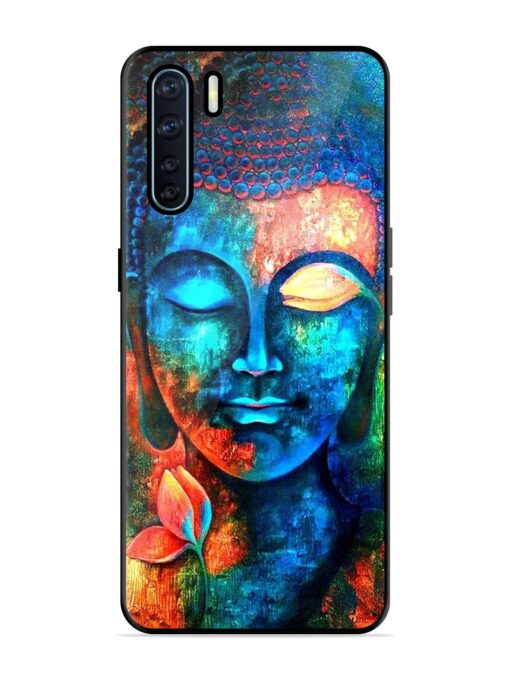 Buddha Painting Glossy Metal Phone Cover for Oppo F15