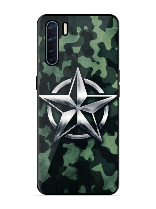 Indian Army Star Design Glossy Metal Phone Cover for Oppo F15 Zapvi