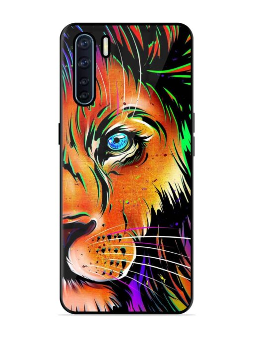 Colorful Lion Design Glossy Metal TPU Phone Cover for Oppo F15 Zapvi