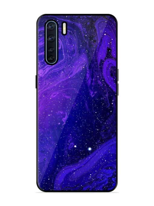 Galaxy Acrylic Abstract Art Glossy Metal Phone Cover for Oppo F15 Zapvi