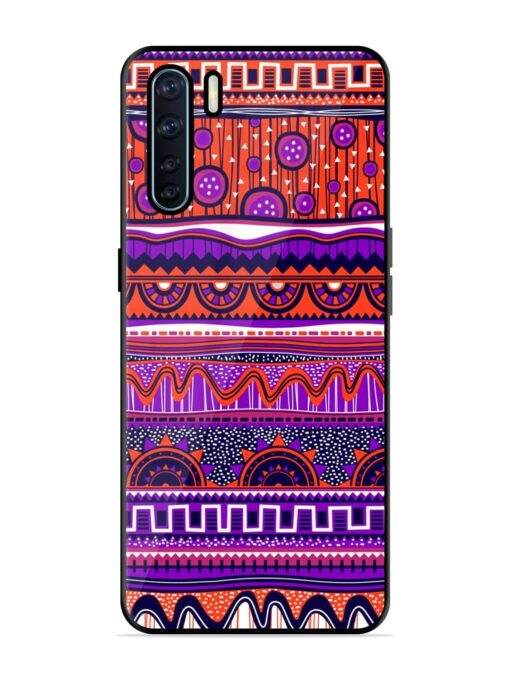 Ethnic Seamless Pattern Glossy Metal TPU Phone Cover for Oppo F15 Zapvi