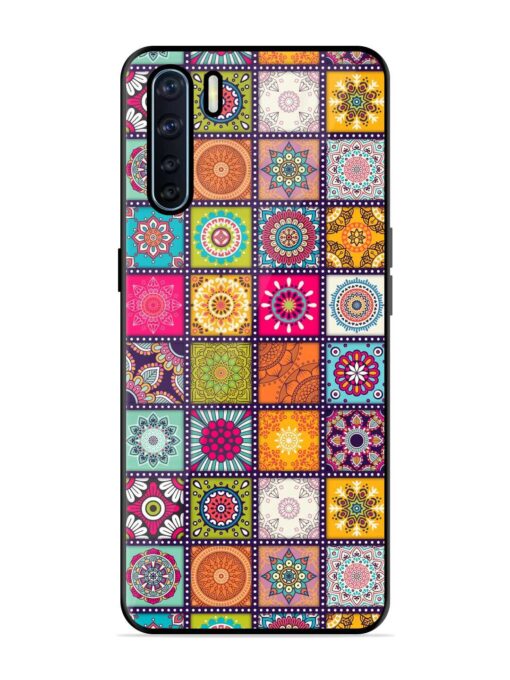 Seamless Pattern Vintage Glossy Metal Phone Cover for Oppo F15 Zapvi