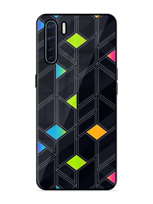 Abstract Mosaic Seamless Glossy Metal Phone Cover for Oppo F15 Zapvi