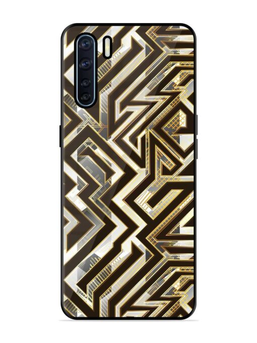 Technology Geometric Seamless Glossy Metal Phone Cover for Oppo F15 Zapvi