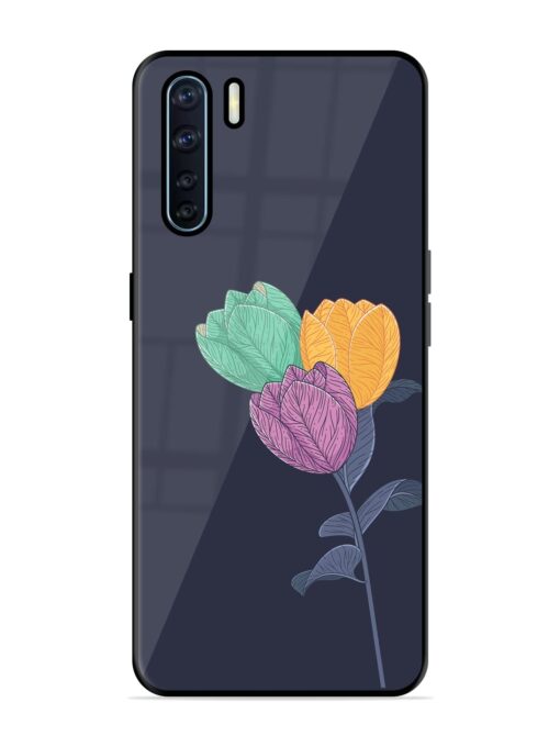 Flower Vector Glossy Metal Phone Cover for Oppo F15