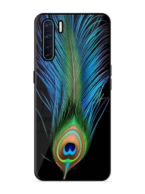 Peacock Feather Glossy Metal TPU Phone Cover for Oppo F15 Zapvi