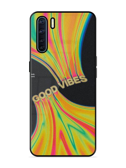 Good Vibes Glossy Metal Phone Cover for Oppo F15 Zapvi